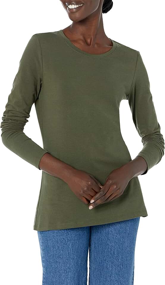 Women's Regular-Fit Long-Sleeve Crewneck T-Shirt