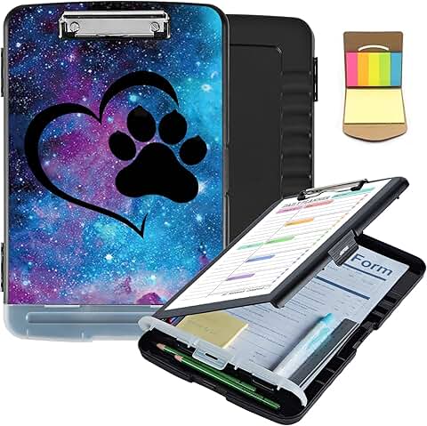 Foldable Clipboard with Storage and Pen Holder