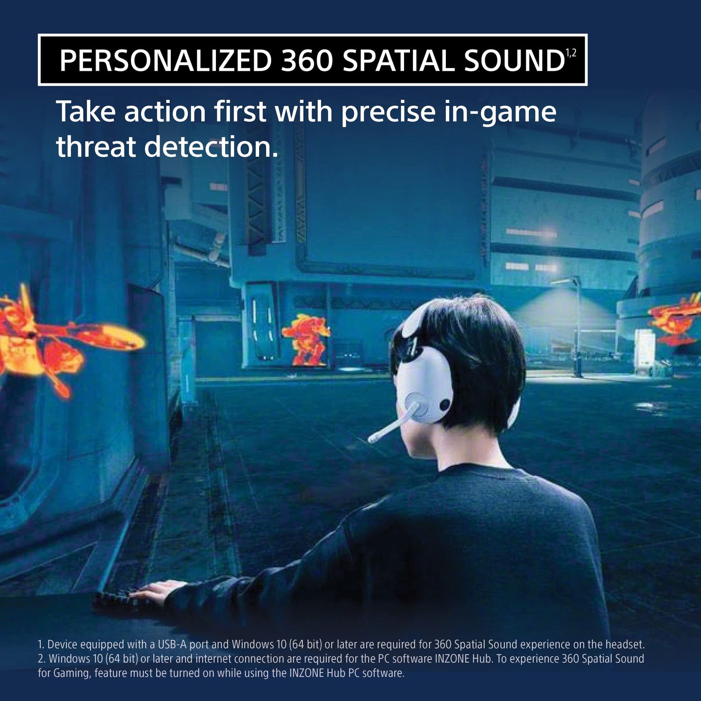'-INZONE H7 Wireless Gaming Headset, Over-ear Headphones with 360 Spatial Sound, WH-G700
