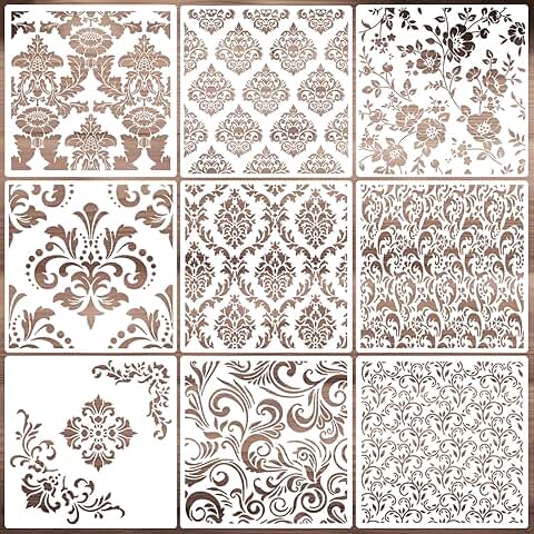 Large Damask Wall Stencil for Painting on Various Surfaces