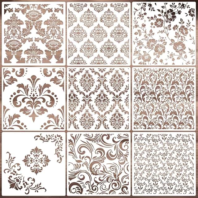 Large Damask Wall Stencil for Painting on Various Surfaces