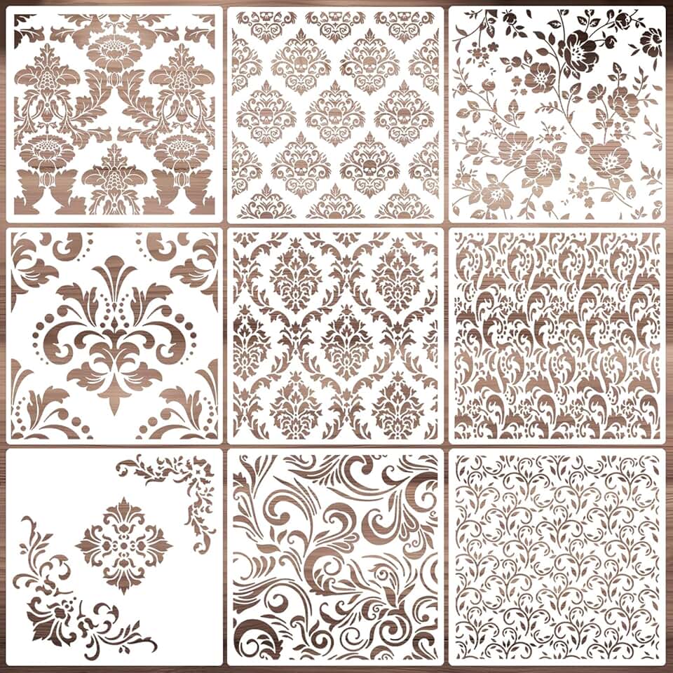 Large Damask Wall Stencil for Painting on Various Surfaces