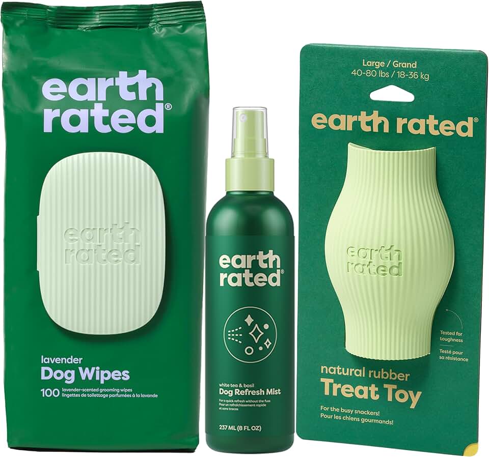 Holiday Pet Care Bundle with Deodorizer Toy and Wipes