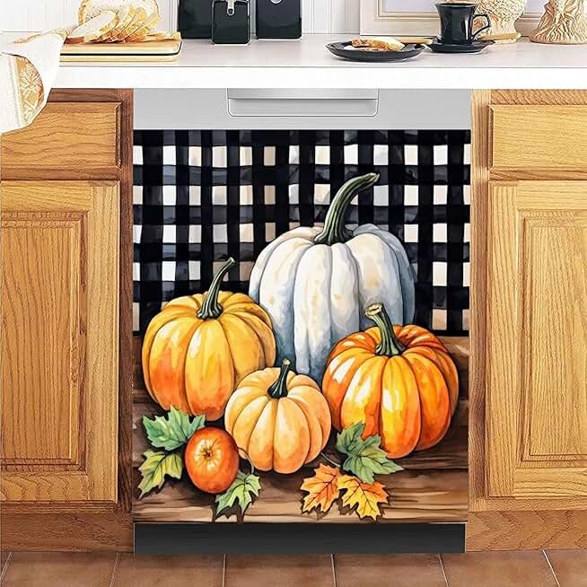 Autumn Farm Pumpkin Harvest Dishwasher Cover Vinyl Decal