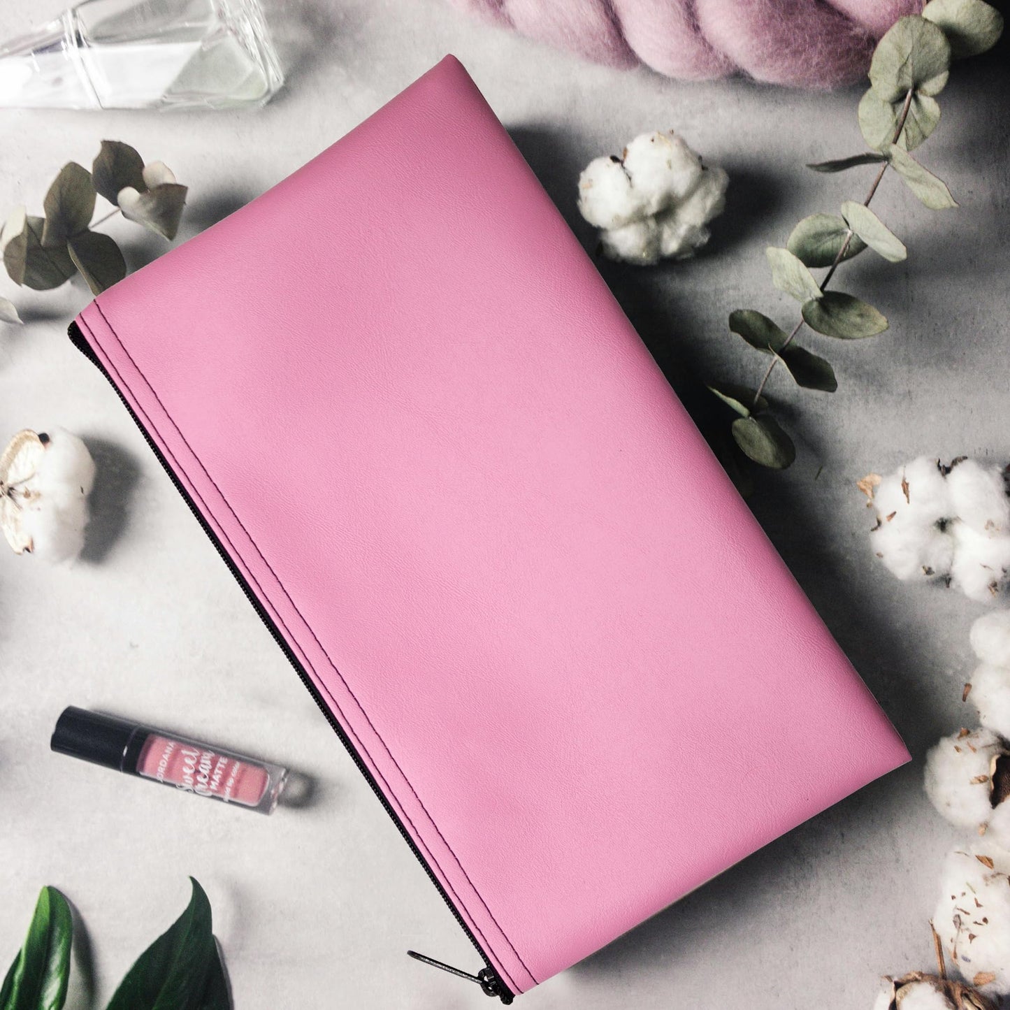 Multi-Purpose Reusable Zipper Bag, 11x6 Inch Pink