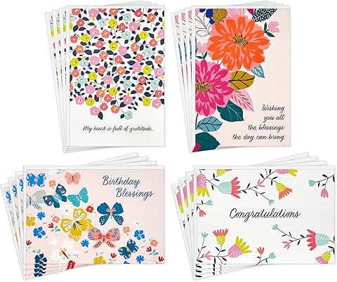 Spring Flowers and Butterflies Card Assortment