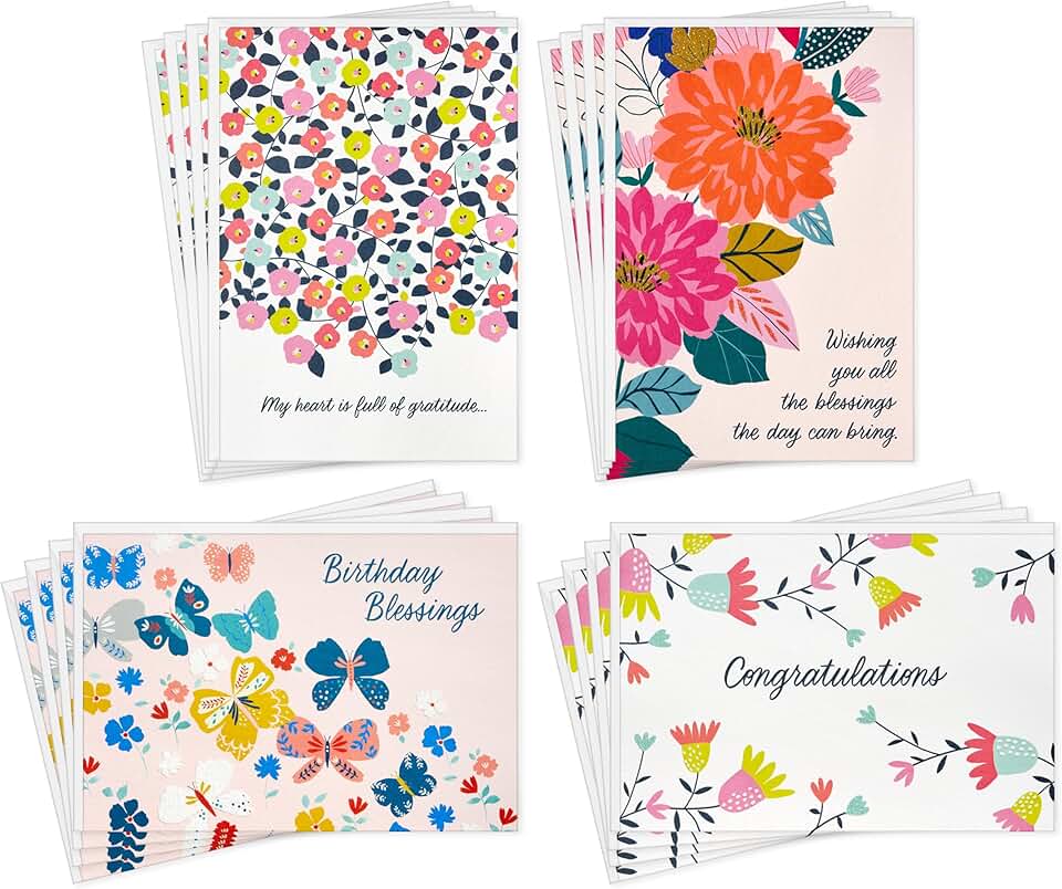 Spring Flowers and Butterflies Card Assortment
