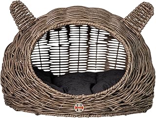 Pet Rattan Wicker Cat and Dog Play House Bed