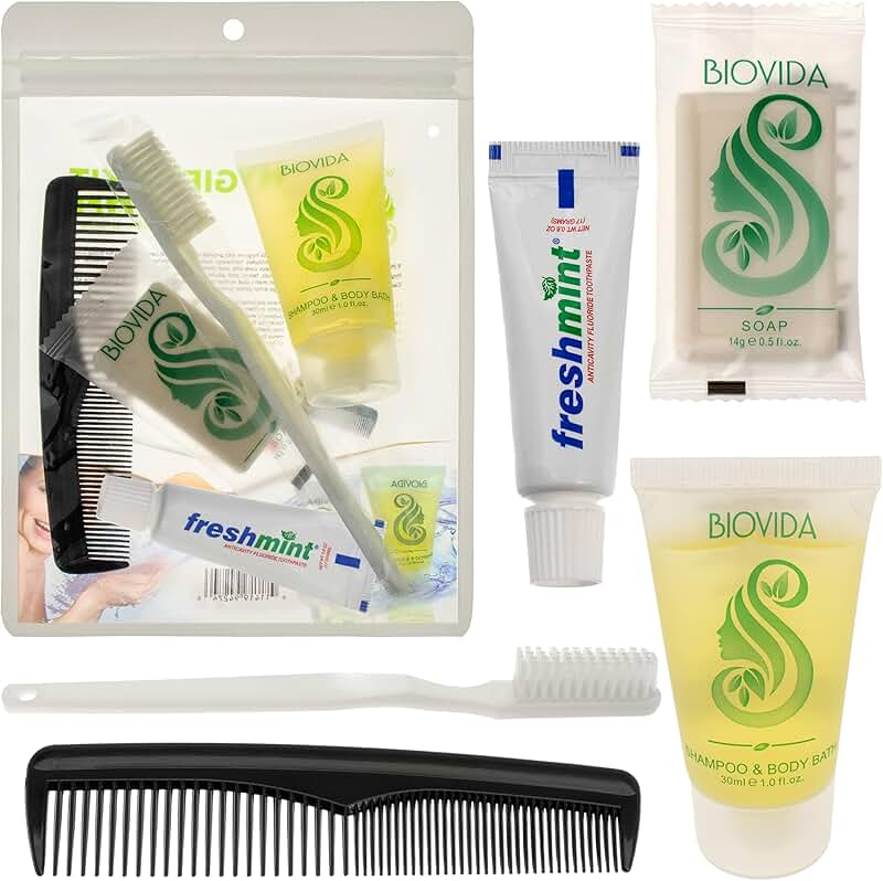 Bulk Set of 24 Basic Toiletry Kits for Men and Women