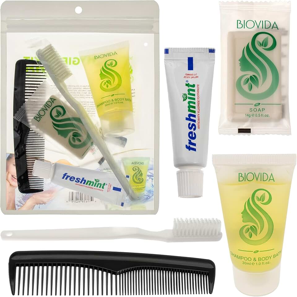 Bulk Set of 24 Basic Toiletry Kits for Men and Women