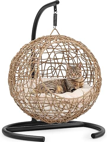 Cat Swing Bed with Stand and Cushion