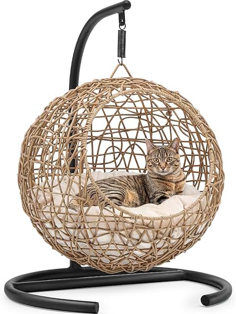 Cat Swing Bed with Stand and Cushion