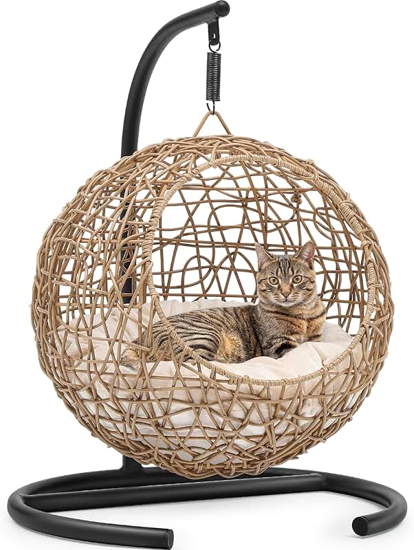 Cat Swing Bed with Stand and Cushion