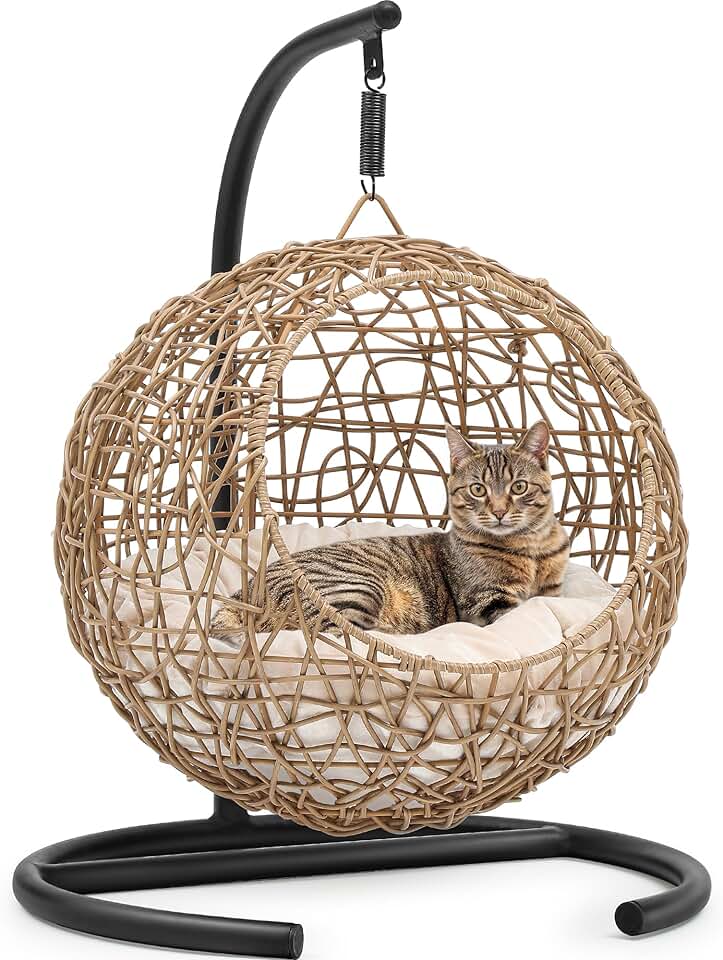 Cat Swing Bed with Stand and Cushion