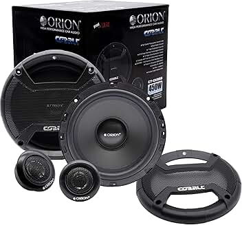 Set of 2 6.5-inch 4 Ohm 2-Way Car Speakers with Tweeters