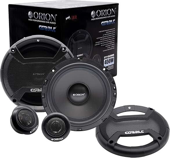 Set of 2 6.5-inch 4 Ohm 2-Way Car Speakers with Tweeters