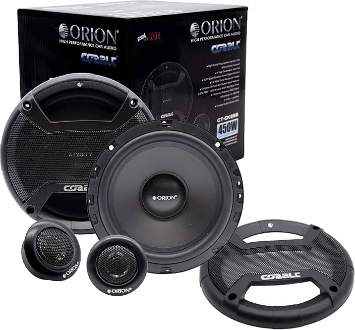 Set of 2 6.5-inch 4 Ohm 2-Way Car Speakers with Tweeters