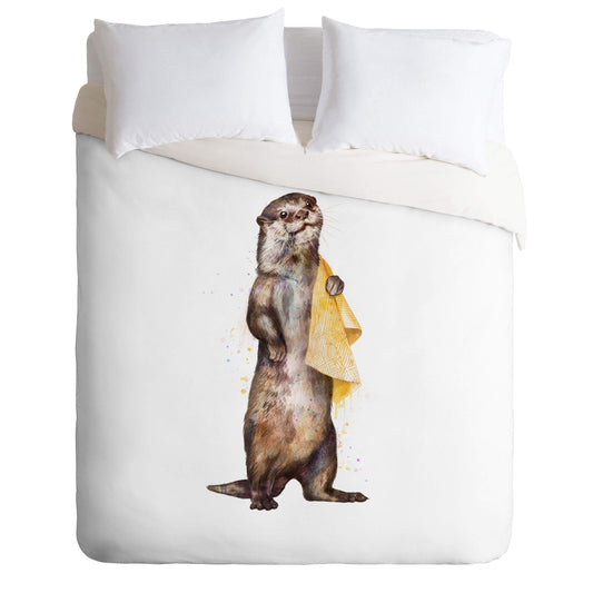 Laura Graves Otter Bath Time Duvet Set with Pillowcase(s), King, Brown