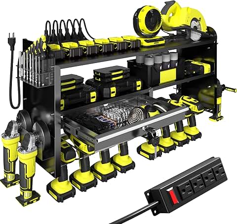Heavy Duty Metal Wall Mount Tool Organizer with Drawers