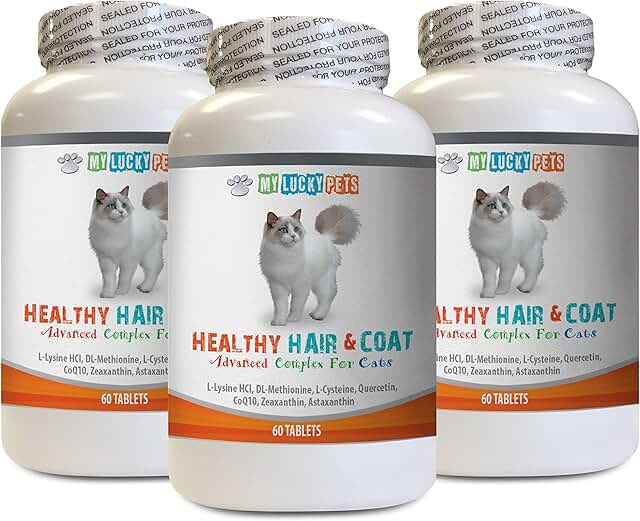 Cat Skin and Coat Care Tablets, 3 Bottles