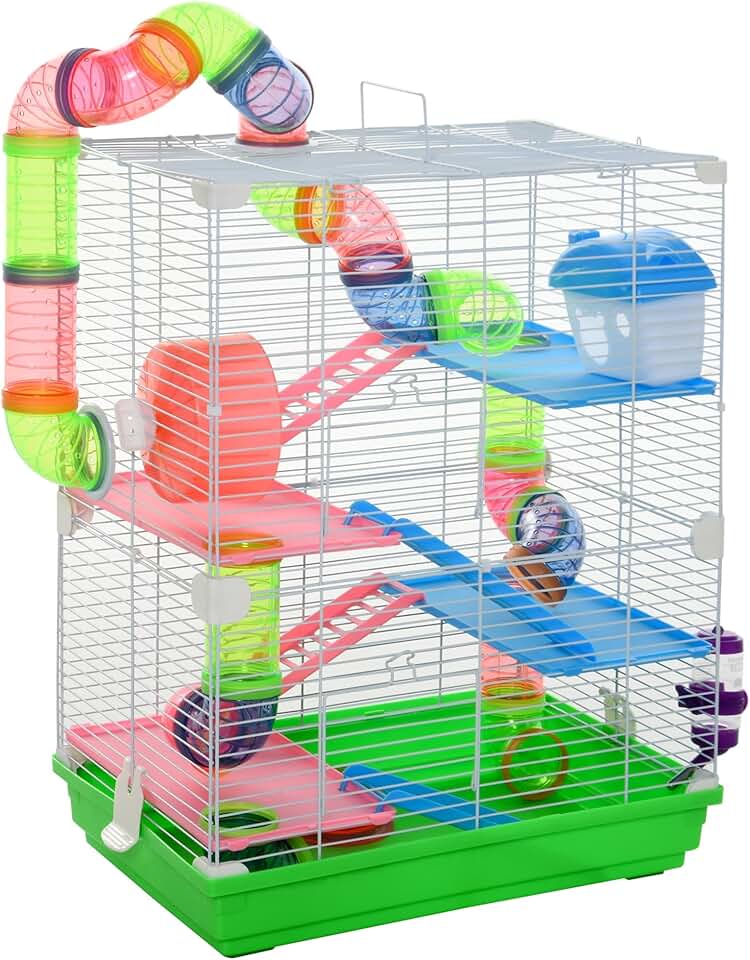 18-inch 5-Tier Small Animal Cage with Tunnels and Accessories