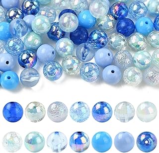 100 Pcs 16mm Blue Acrylic Round Beads for Jewelry Making