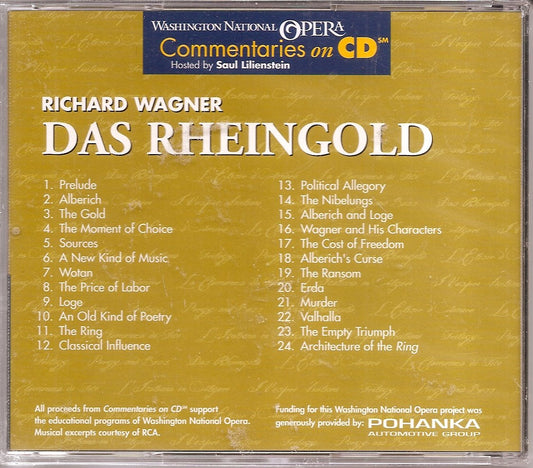 Commentaries on CD: Das Rheingold (Hosted by Saul Lilienstein) [Audio CD]