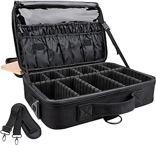 3-Layer Travel Makeup Case with Adjustable Dividers