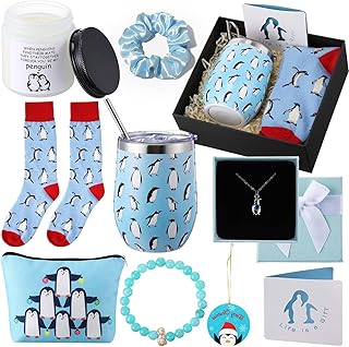 Penguin Gift Set for Women with Mug, Socks, Candles