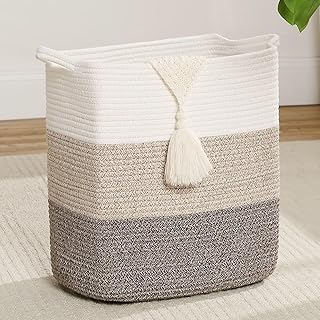 Medium and Large Woven Storage Basket with Handle