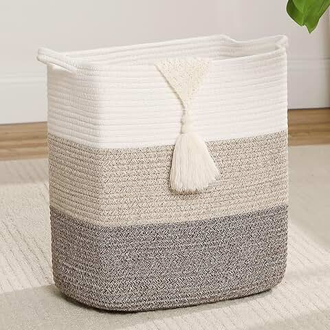 Medium and Large Woven Storage Basket with Handle