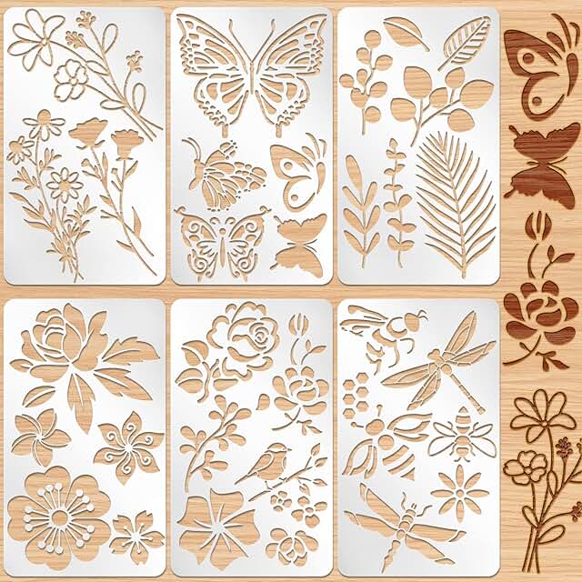 6-Piece Mixed Metal Plant Style Stencil Set