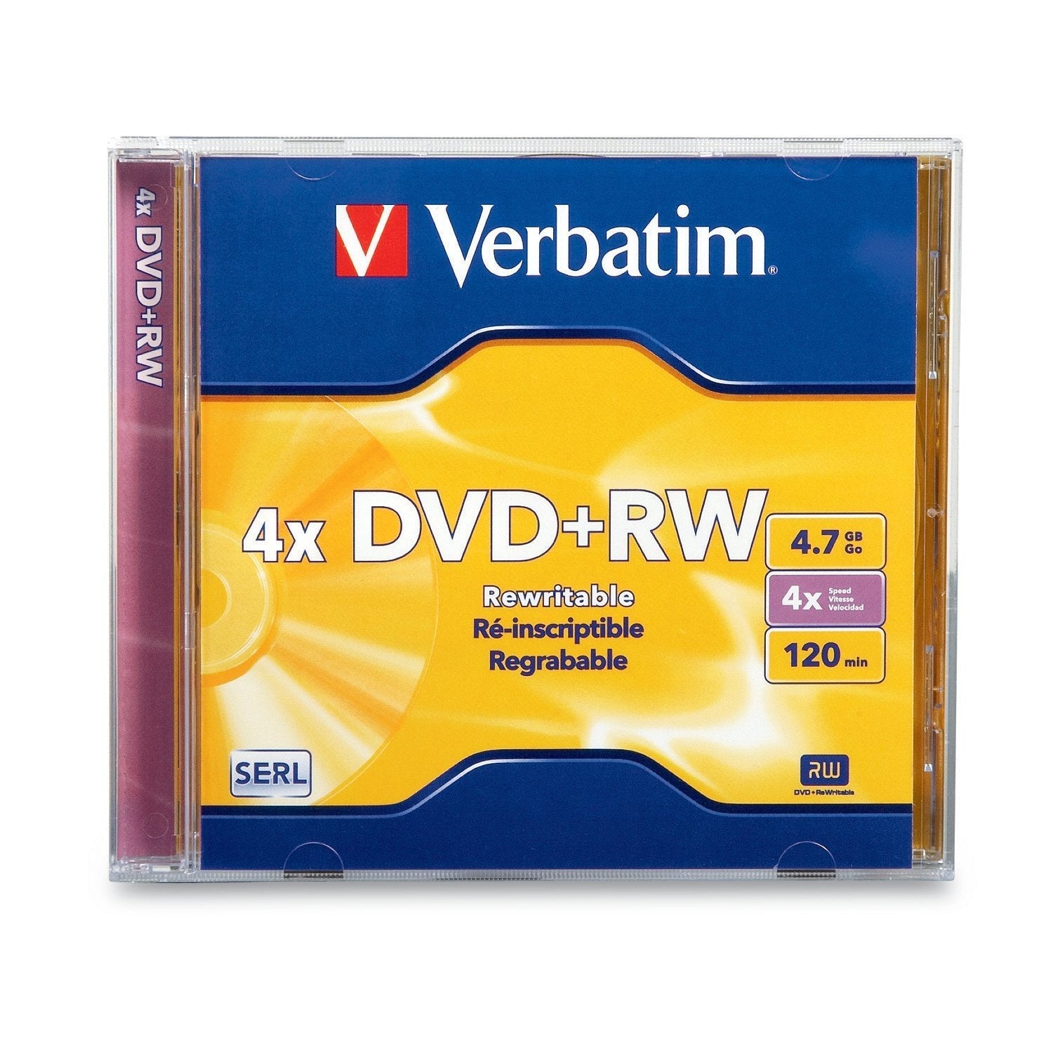 DVD+RW 4.7GB 4X with Branded Surface - 1pk Jewel Case