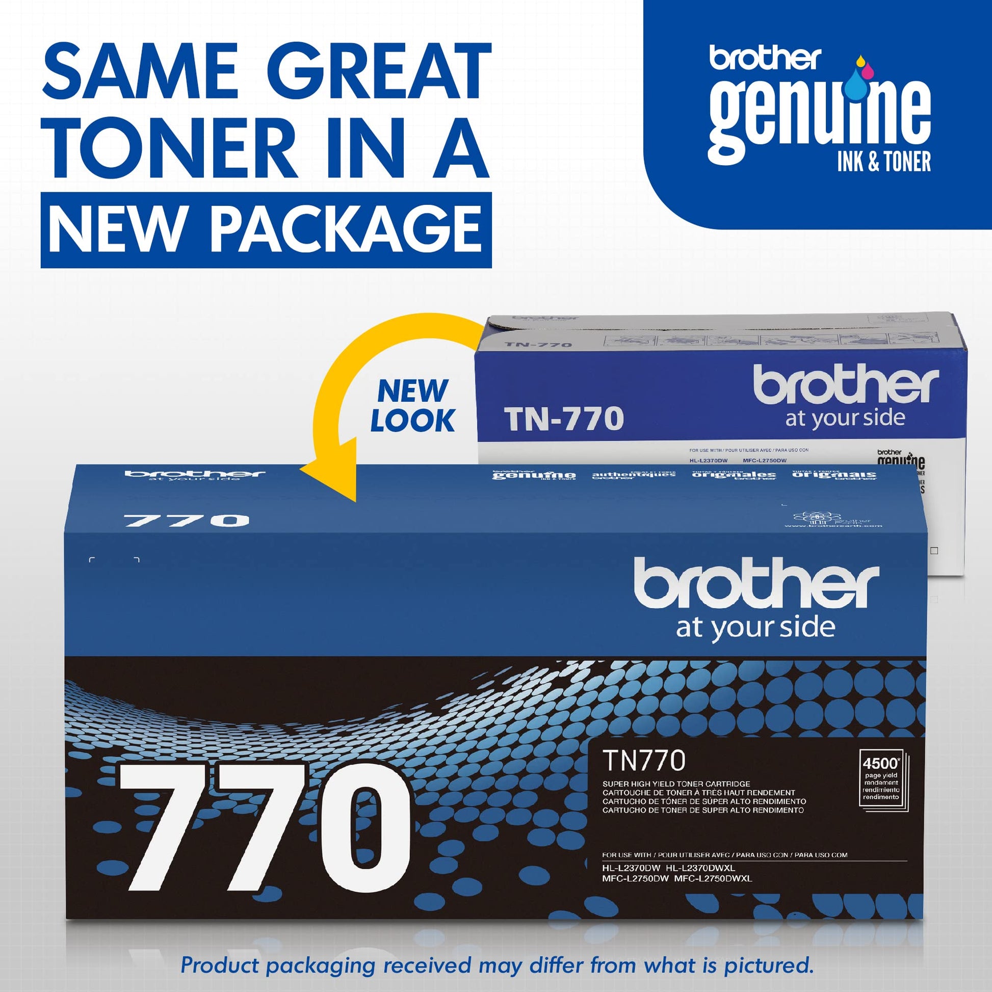 TN-770 HL-L2370DW L2370DWXL MFC-L2750DW L2750DWXL Toner Cartridge (Black) in Retail Packaging