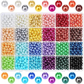 1680 Round Glass Pearl Beads for Jewelry Making in 24 Colors