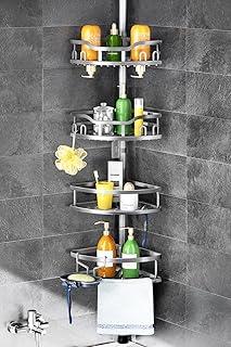 Corner Shower Caddy with Adjustable Tension Pole