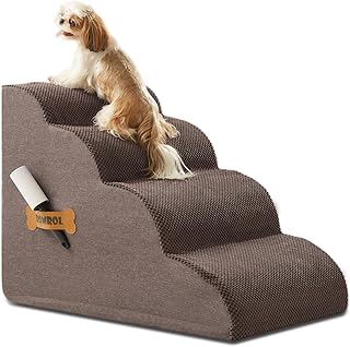 Dog Stairs for Bed and Couch, 4-Tier Ramp