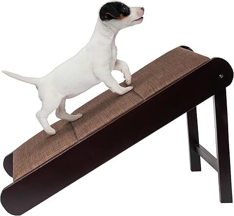 Foldable Wooden Dog Ramp for Beds, Couches, and Vehicles