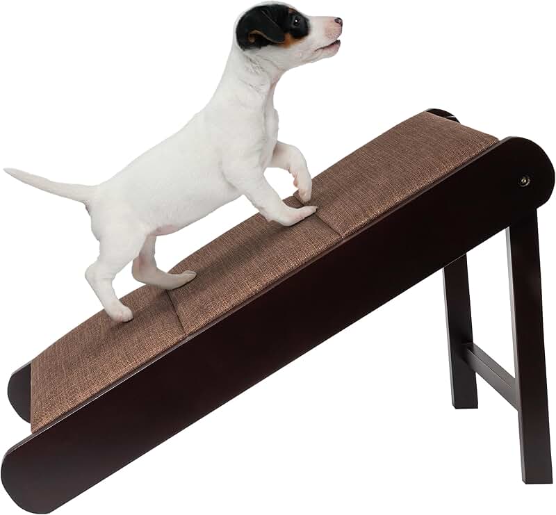 Foldable Wooden Dog Ramp for Beds, Couches, and Vehicles