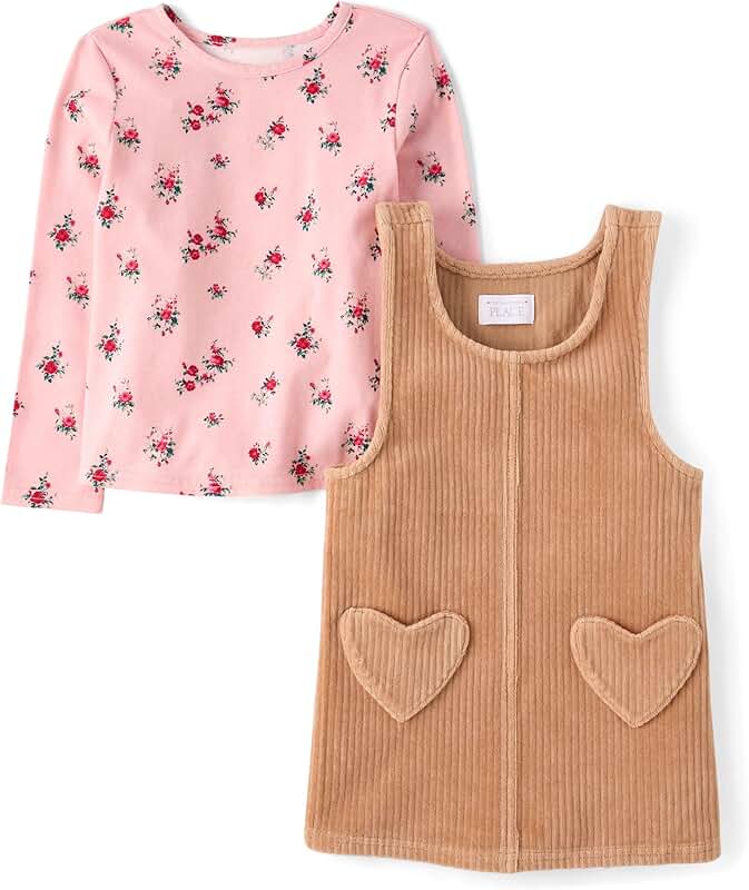 Baby Girls and Toddler Long Sleeve Top with Skirtall Dress Set