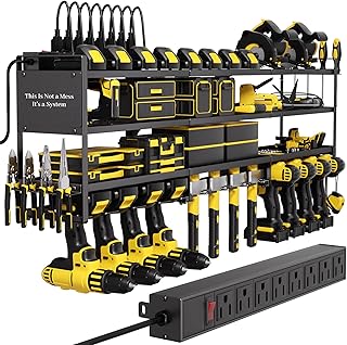 Wall Mount Power Tool Organizer with Charging Station