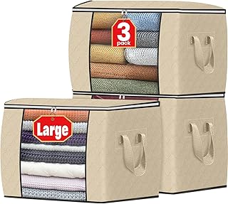 24-Gallon Foldable Fabric Storage Bags, 3-Pack