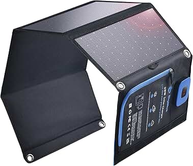 Portable 28W Solar Charger with Digital Ammeter