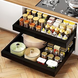 Two Expandable Pull-Out Cabinet Shelves, 21" Deep