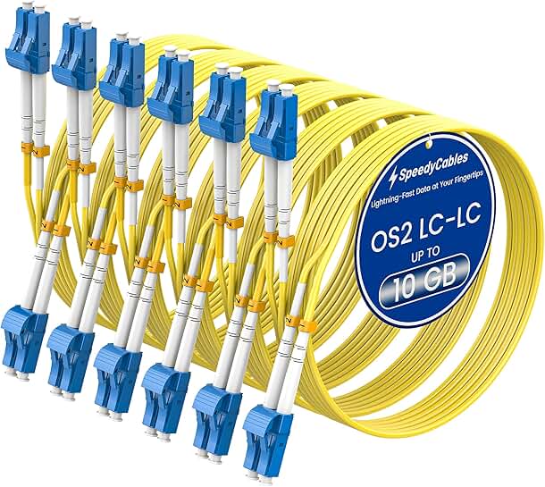 15m LC to LC Fiber Patch Cable, 6-Pack