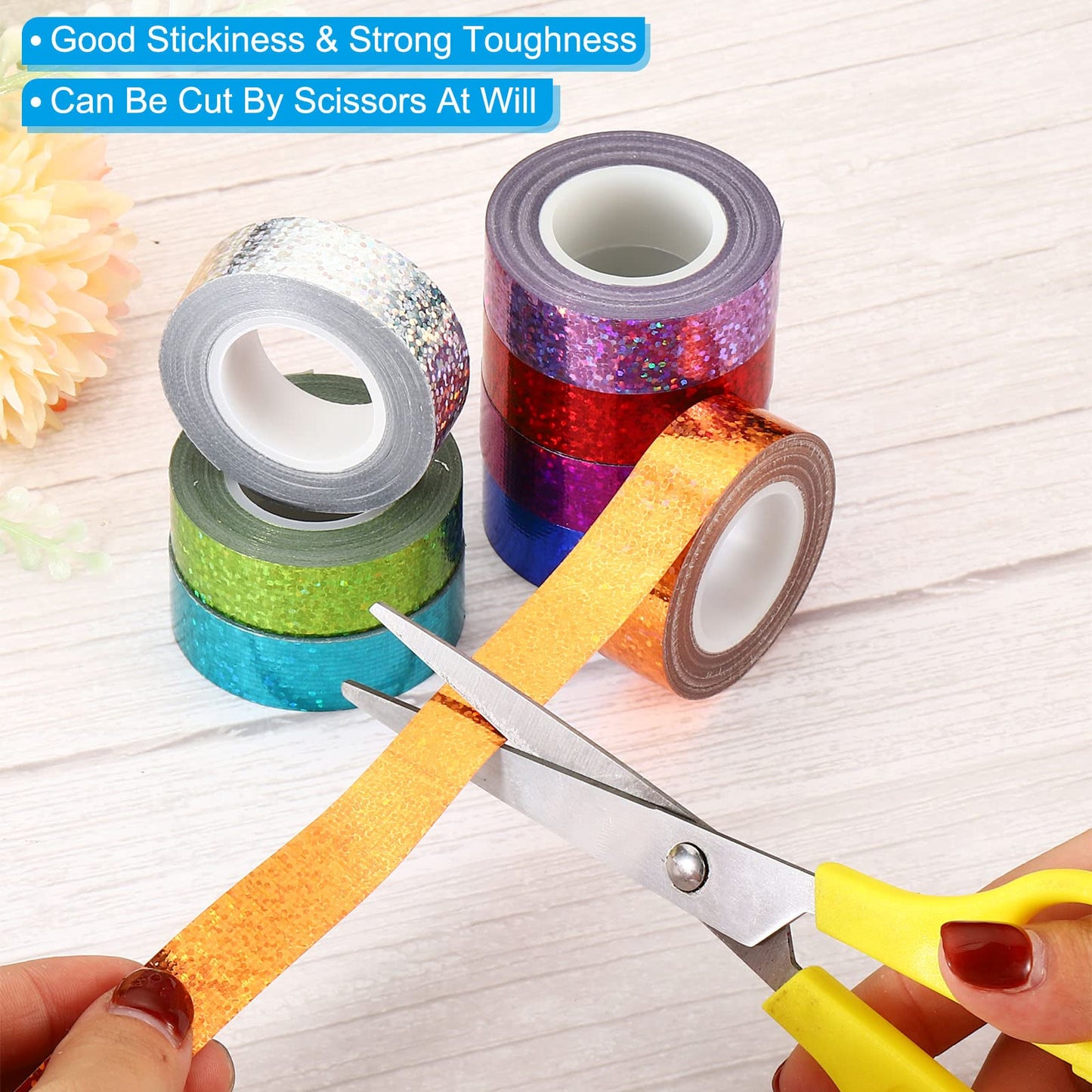 Shimmering Silver HoloTape 15mm x 5m 1 Pack