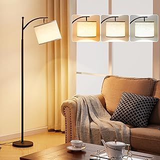 60-inch tall floor lamp with adjustable linen shade