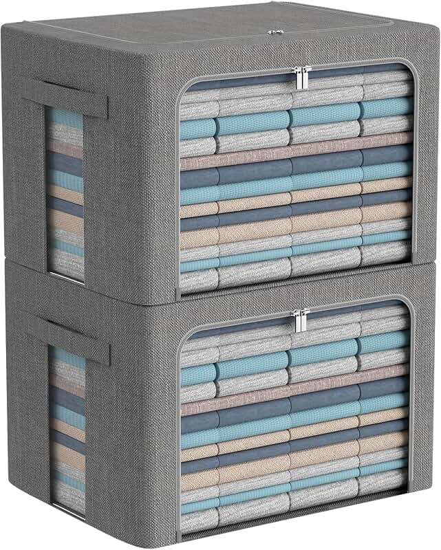 Large Foldable Linen Storage Bins with Handles