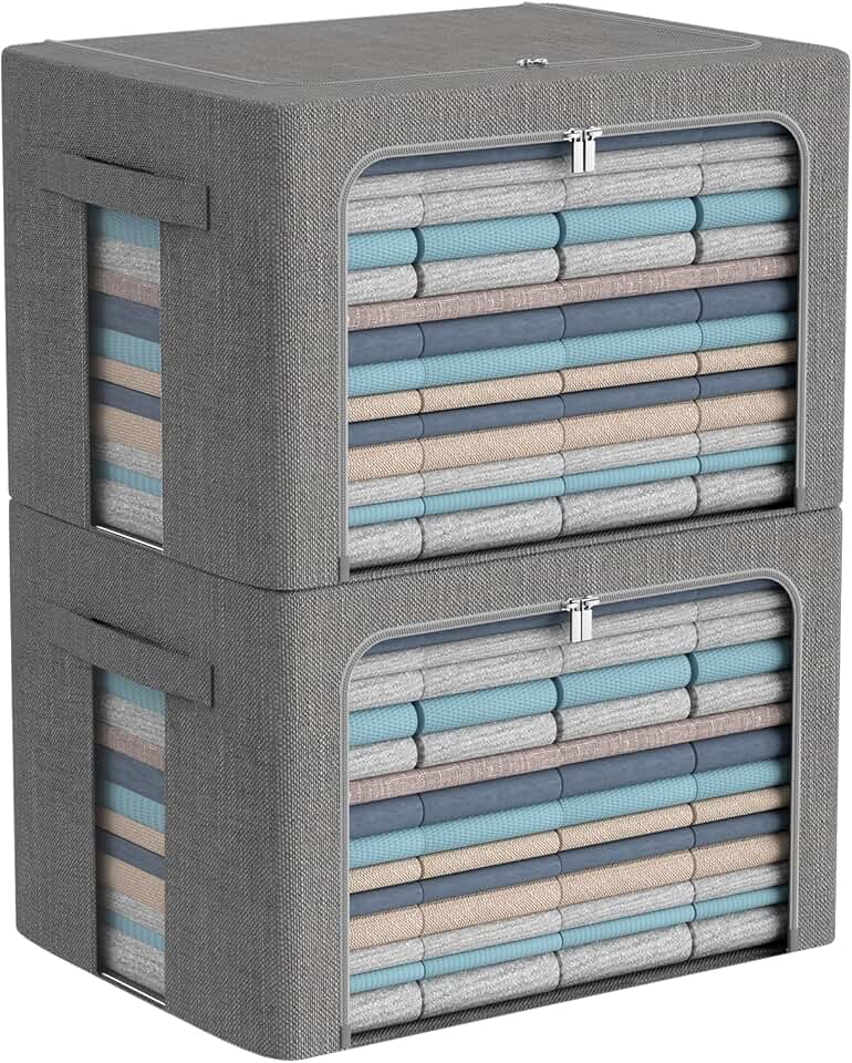 Large Foldable Linen Storage Bins with Handles