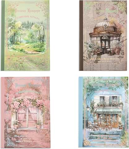 Set of 4 Garden Landscape Scrapbook Sticker Books